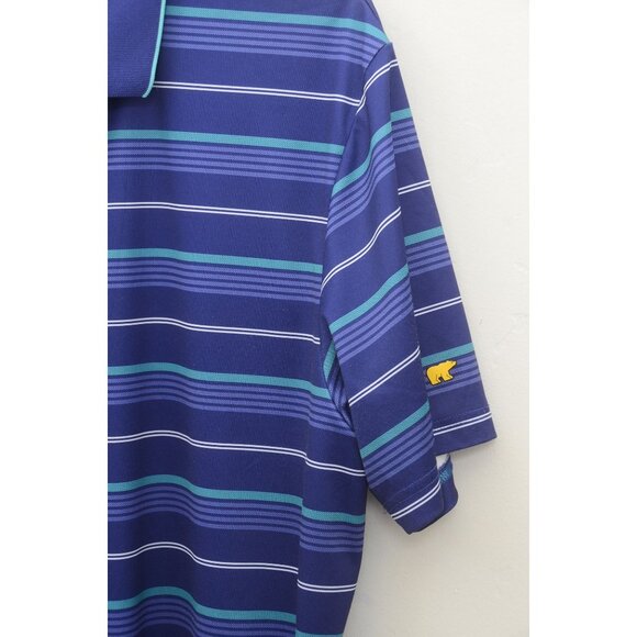 Jack Nicklaus Men's Size XXL Golf Strpied Polo Soft Twilight Blue UPF 50+ Moistu - Picture 3 of 6